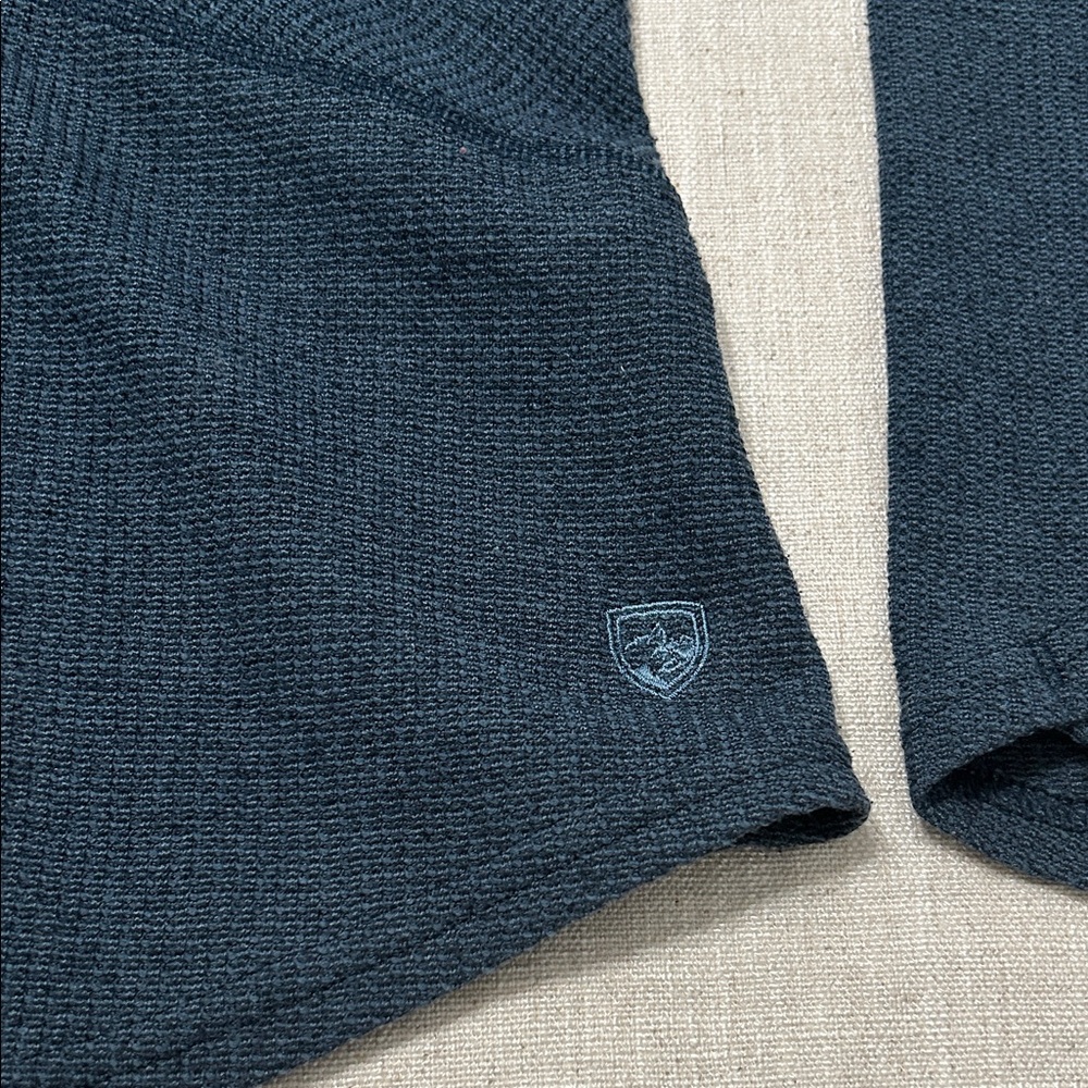 Kuhl Sweater Women's Small Blue Petra Turtleneck Long Sleeve Waffle Knit - Picture 9 of 15